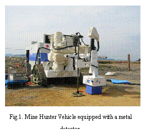 eLXg {bNX:  
Fig.1. Mine Hunter Vehicle equipped with a metal detector.
